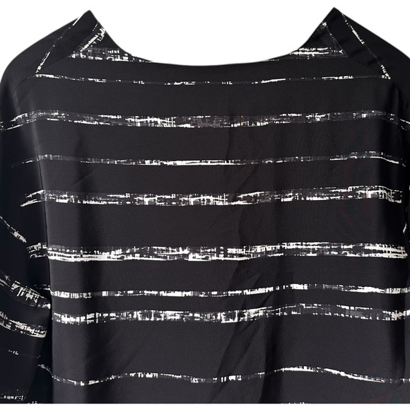 Vince Shadow Stripe V-Neck 100% Silk Tunic Dress - Picture 7 of 16